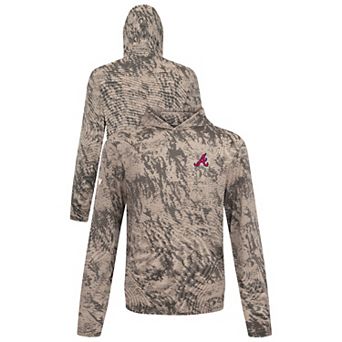 Men's�Levelwear Tan Atlanta Braves Insignia Lightweight Long Sleeve Hooded T-Shirt