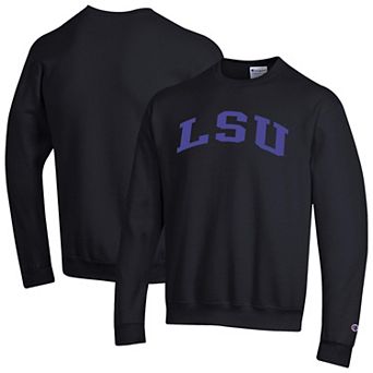 Men's Champion Black LSU Tigers Basic Arch Fleece Pullover Sweatshirt