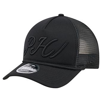 Men's New Era Black Philadelphia Phillies City Initial 9FORTY A-Frame M-Crown Adjustable Trucker Hat