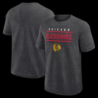 Men's Heather Charcoal Chicago Blackhawks Top Notch T-Shirt