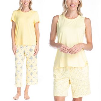 Women's MUK LUKS All Mixed Up 4 pc Pajama Top & Pajama Bottoms Set