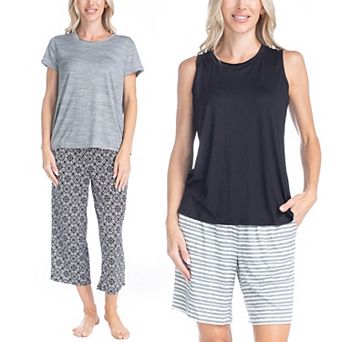 MUK LUKS All Mixed Up 4 pc Pajama Top & Pajama Bottoms Set in Petite and Plus Size