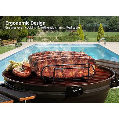 Sorbus Non-Stick Rib Rack - Porcelain Coated Steel Roasting Stand - Holds 4 Rib Racks