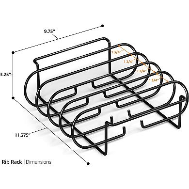 Sorbus Non-Stick Rib Rack - Porcelain Coated Steel Roasting Stand - Holds 4 Rib Racks