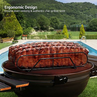 Sorbus Non-Stick Rib Rack XL - Porcelain Coated Steel Roasting Stand - Holds 3 Full Rib Racks