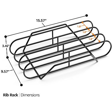 Sorbus Non-Stick Rib Rack XL - Porcelain Coated Steel Roasting Stand - Holds 3 Full Rib Racks