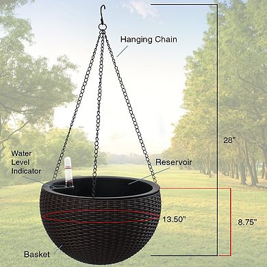 Sorbus Hanging Planter Round Self-Watering Basket