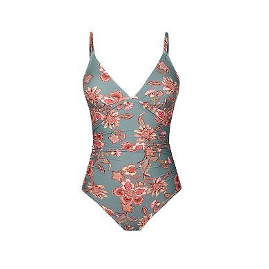 Women's Cupshe Boho V-Neck Ruched One-Piece Swimsuit