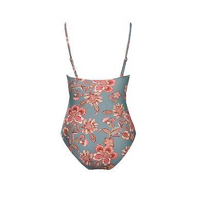 Women's Cupshe Boho V-Neck Ruched One-Piece Swimsuit