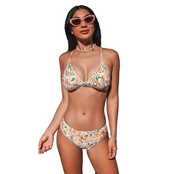 Women's Cupshe 2 pc V-Neck Bikini Swim Top & Bikini Swim Bottoms Set
