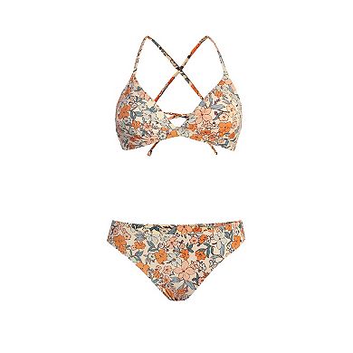 Women's Cupshe 2-Piece V-Neck Bikini Swim Top & Bikini Swim Bottoms Set