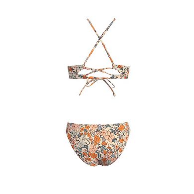 Women's Cupshe 2-Piece V-Neck Bikini Swim Top & Bikini Swim Bottoms Set