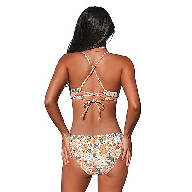 Women's Cupshe 2-Piece V-Neck Bikini Swim Top & Bikini Swim Bottoms Set