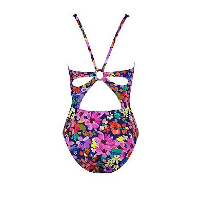 Women's Cupshe Textured Deep V-Neck Keyhole One-Piece Swimsuit