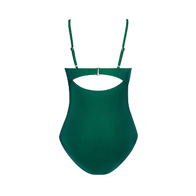 Women's Cupshe Cutout Ruched Twist Front One-Piece Swimsuit