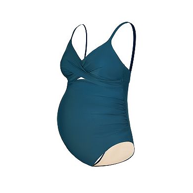 Maternity Cupshe Wrapped Front Ruched One-Piece Swimsuit