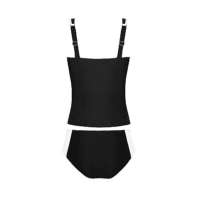 Women's Cupshe U Wire Mid Rise Tankini Top & Bottoms Set