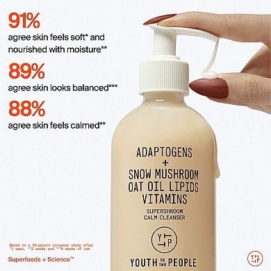Adaptogens + Snow Mushroom + Oat Oil Lipids + Vitamins Supershroom Calm Cleanser