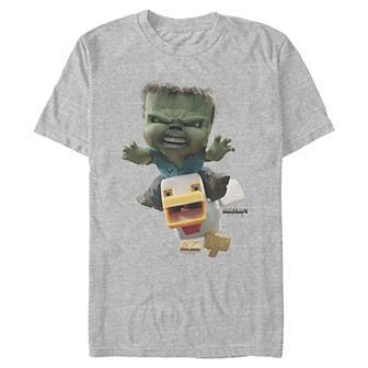 Men's Minecraft Chicken Jockey Attack Graphic Tee