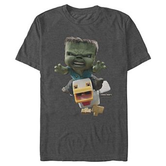 Men's Minecraft Chicken Jockey Attack Graphic Tee