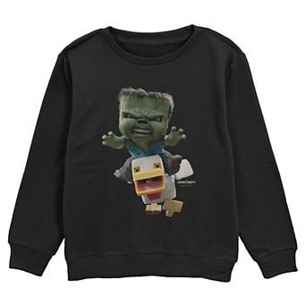 Boys 8-20 Minecraft Chicken Jockey Attack Long Sleeve Graphic Fleece