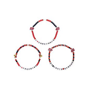 FOCO St. Louis Cardinals 3-Pack Friendship Bracelet Set