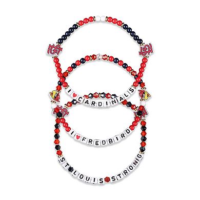 FOCO St. Louis Cardinals 3-Pack Friendship Bracelet Set