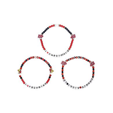 FOCO St. Louis Cardinals 3-Pack Friendship Bracelet Set