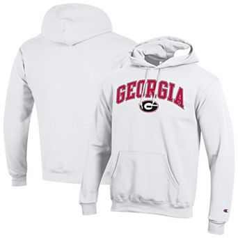 Men's Champion® White Georgia Bulldogs Arched Logo Fleece Pullover Hoodie