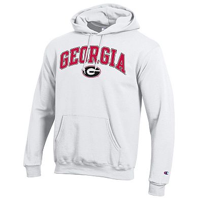 Men's Champion® White Georgia Bulldogs Arched Logo Fleece Pullover Hoodie