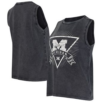Women's�Concepts Sport Charcoal Michigan Wolverines Distressed Market French Terry Tank Top