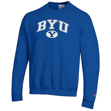 Men's Champion® Royal BYU Cougars Arch Over Logo Pullover Sweatshirt