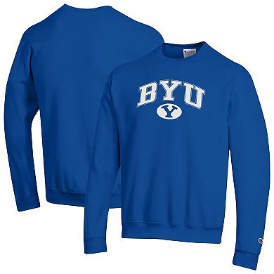 Men's Champion® Royal BYU Cougars Arch Over Logo Pullover Sweatshirt