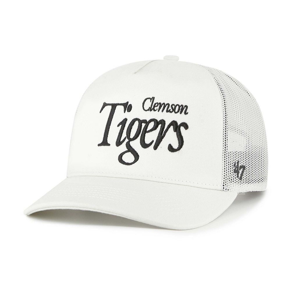Unisex '47 Cream Clemson Tigers Foundation Script Adjustable Trucker Hat