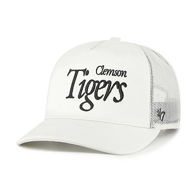 Unisex '47 Cream Clemson Tigers Foundation Script Adjustable Trucker Hat