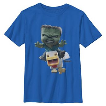 Boys 8-20 Minecraft Chicken Jockey Attack Graphic Tee