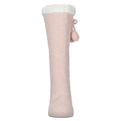Women's Pair of Poms Plush-Lined Slipper Socks