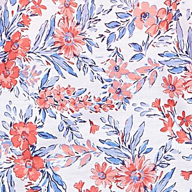 Hearts of Palm Plus Size Anchors Away Floral Side Tie Top