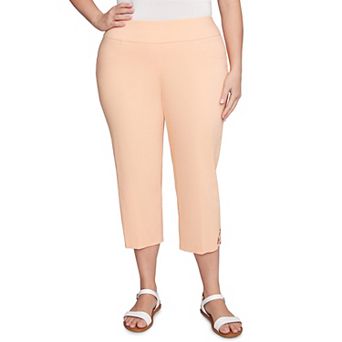 Hearts of Palm Plus Size Peachy Keen Solid Pull On Capri