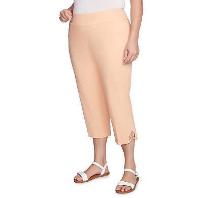 Hearts of Palm Plus Size Peachy Keen Solid Pull On Capri