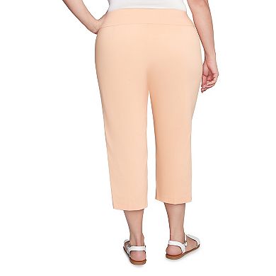Hearts of Palm Plus Size Peachy Keen Solid Pull On Capri