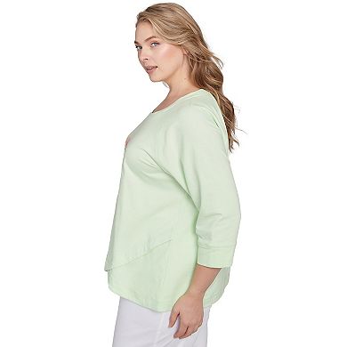 Hearts of Palm Plus Size I Pink I Can Hibiscus Print Top