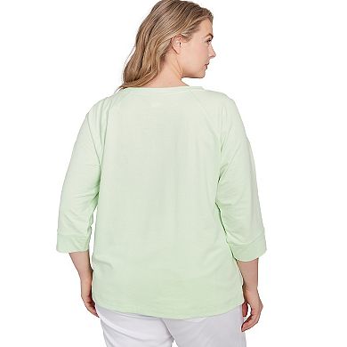 Hearts of Palm Plus Size I Pink I Can Hibiscus Print Top