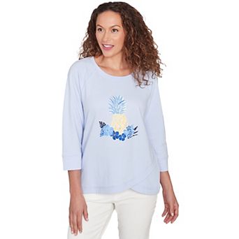 Hearts of Palm Women's Making Waves Pineapple Print Top