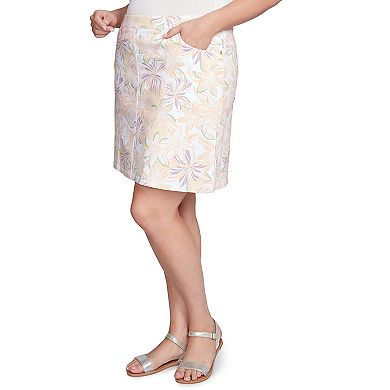 Hearts of Palm Plus Size Peachy Keen Floral Print Skort