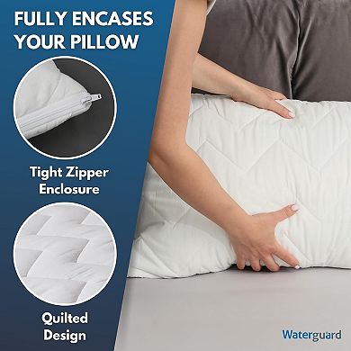 Waterguard Quilted Waterproof and Hypoallergenic Pillow Covers - 4 Pack