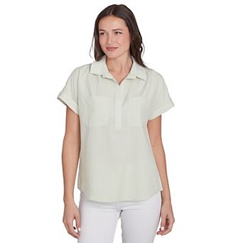 Hearts of Palm Women's It's A Spring Thing Stripe Pull Over Top