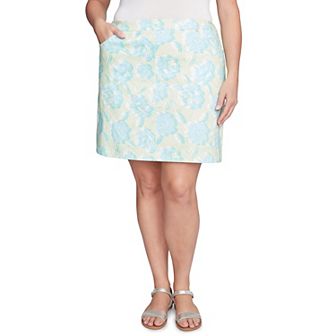Hearts of Palm Plus Size It's A Spring Thing Tropical Print Skort