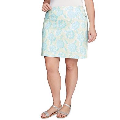 Hearts of Palm Plus Size It's A Spring Thing Tropical Print Skort