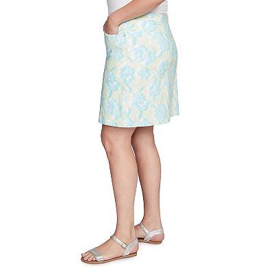 Hearts of Palm Plus Size It's A Spring Thing Tropical Print Skort